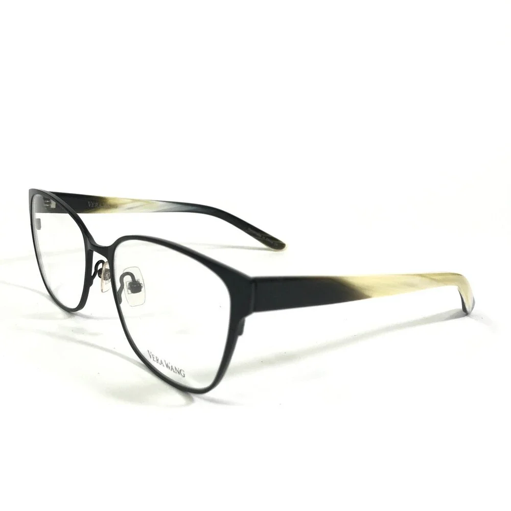 Vera Wang Eyeglasses Frames V305 BK Black Ivory Cat Eye Wire Rim 53-16-135
